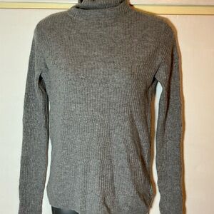Margaret O'Leary Charcoal Turtleneck Sweater Cashmere wool Blend
